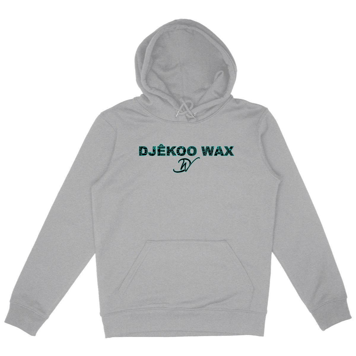 Sweat à capuche unisexe Bogolan vert gris en coton bio