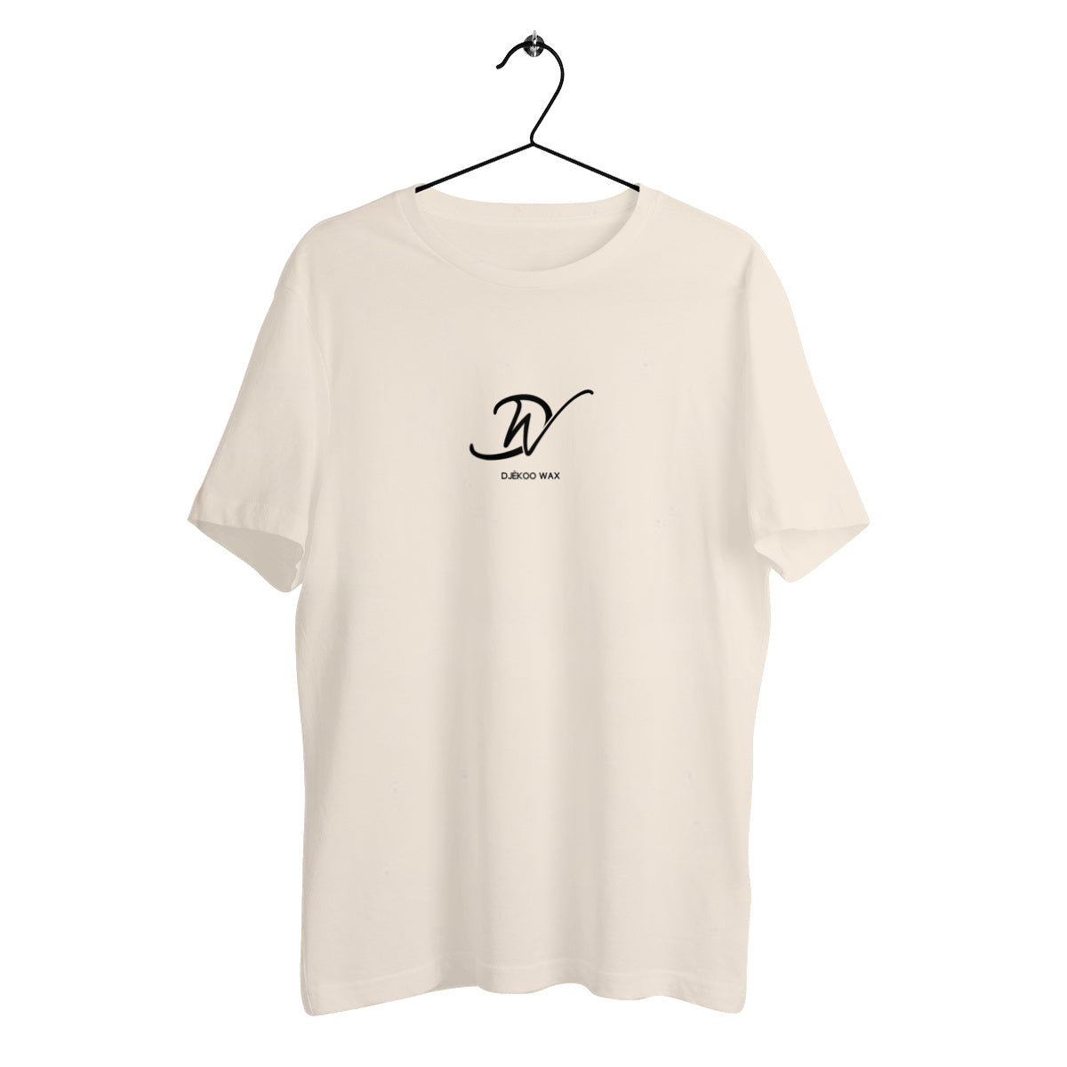 T-shirt unisexe coloris naturel en coton bio GOTS avec logo Djêkoo Wax