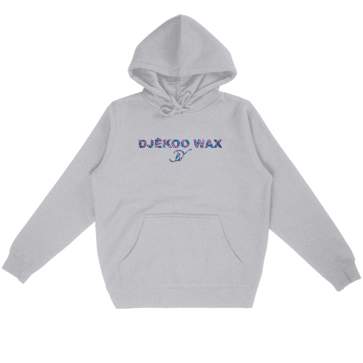 Sweat à capuche BIO Unisexe Gris - DJÊKOO WAX - motif Fleurs de mariage. Hoodie organic Grey