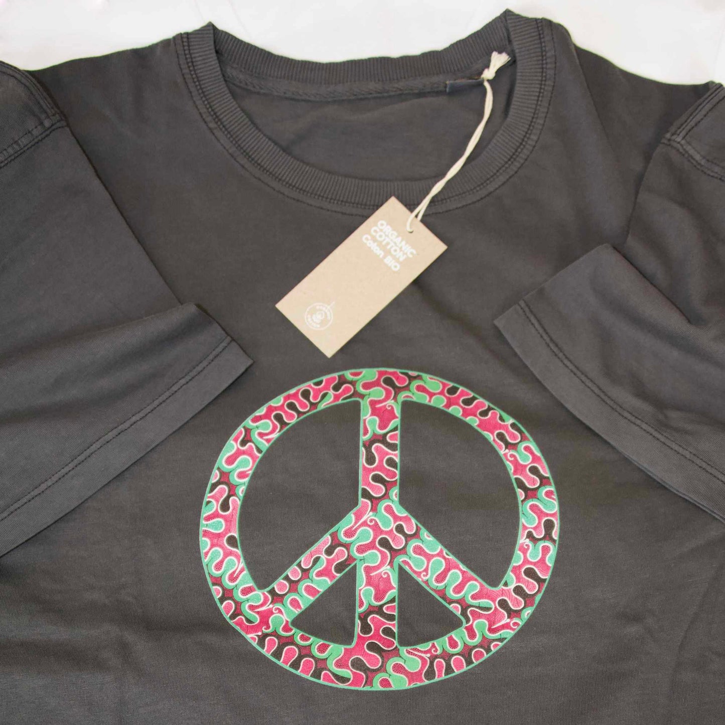 Women's Wax Peace&Love T-Shirt Dress - GOTS Organic Cotton