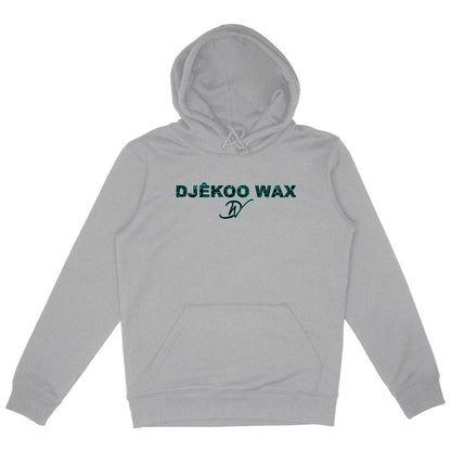 Sweat à capuche unisexe Bogolan vert gris en coton bio