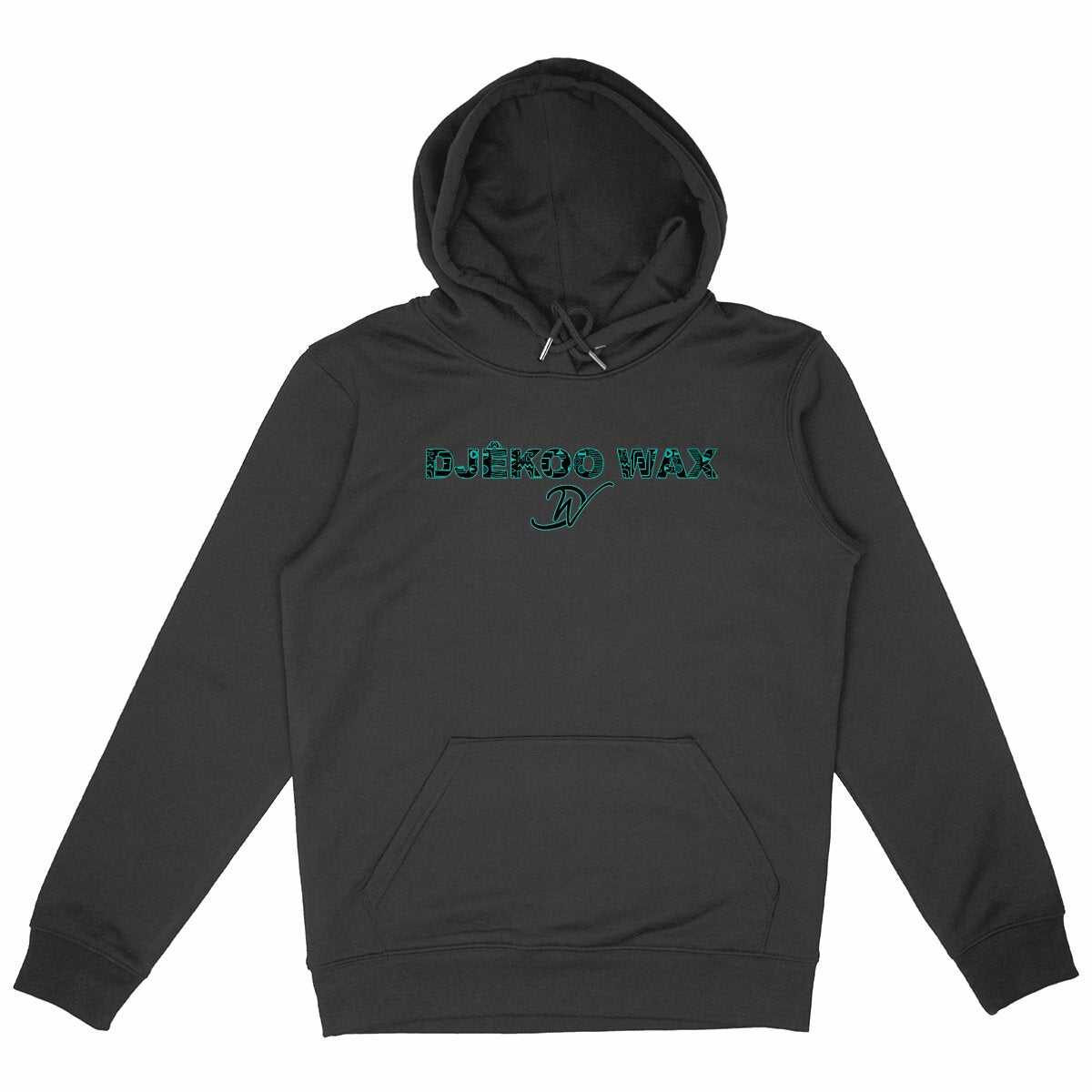 Sweat à capuche unisexe Bogolan vert noir en coton bio