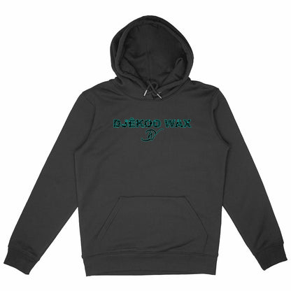 Sweat à capuche unisexe Bogolan vert noir en coton bio