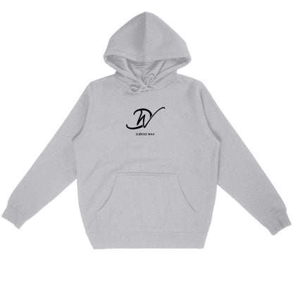 Sweat à capuche unisexe gris en coton bio avec logo Djêkoo Wax