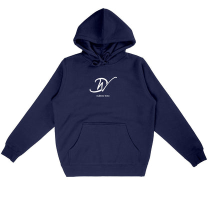 Sweat à capuche unisexe marine en coton bio avec logo Djêkoo Wax