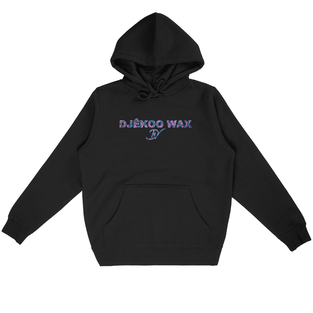 Sweat à capuche unisexe noir en coton bio avec motif wax Fleurs de Mariage