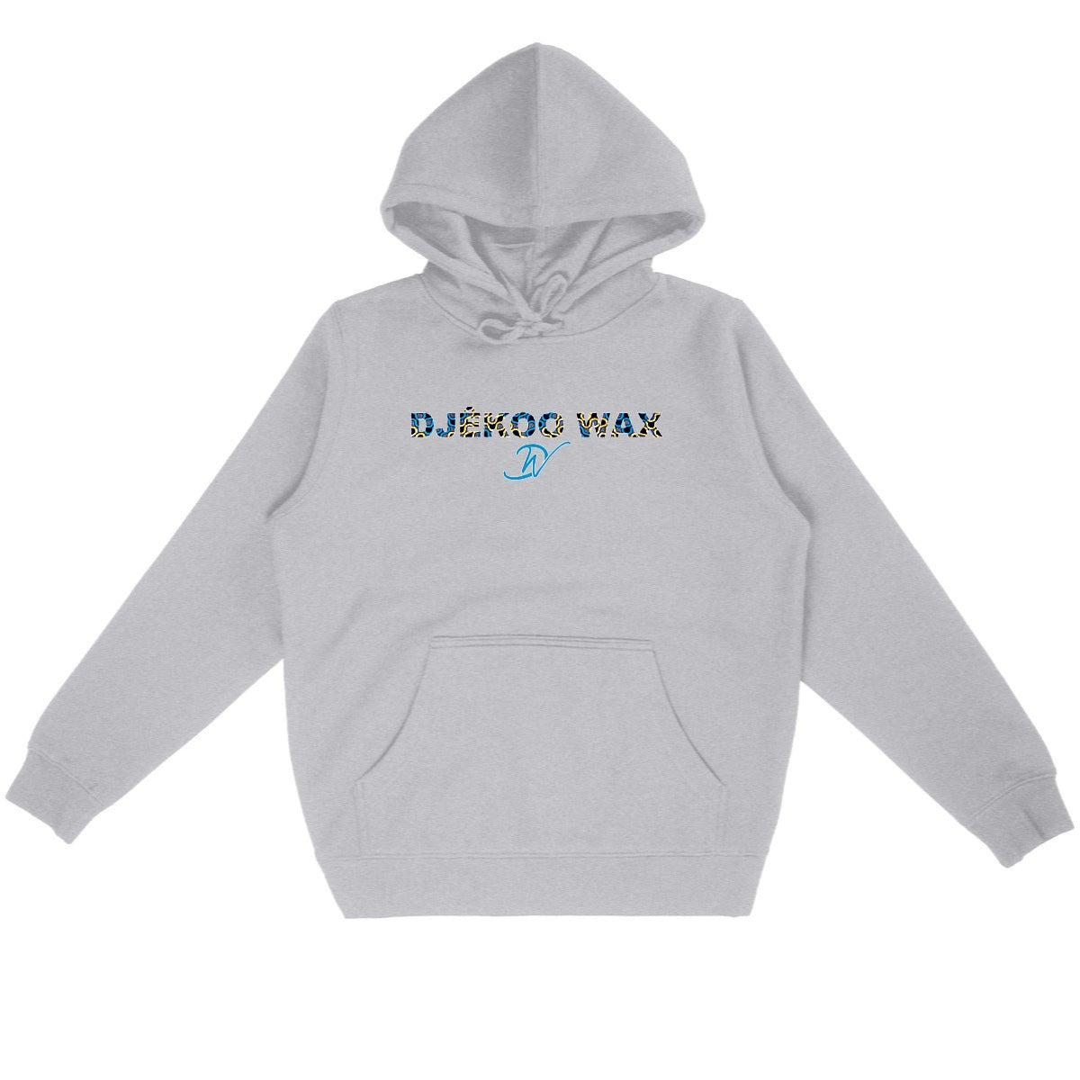 Sweat à capuche unisexe Wax ZigZag gris en coton bio - Djêkoo Wax