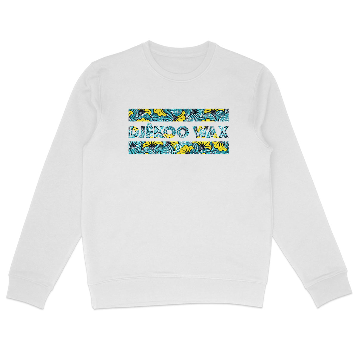 Vue produit Sweat-shirt Blanc Unisexe - Djêkoo Wax