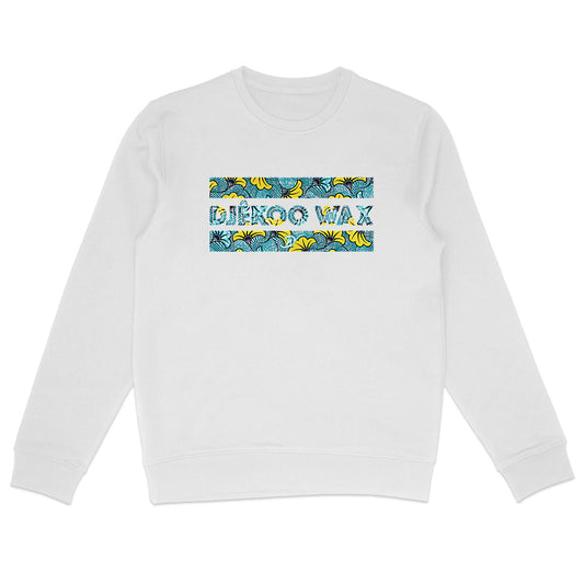 Vue produit Sweat-shirt Blanc Unisexe - Djêkoo Wax