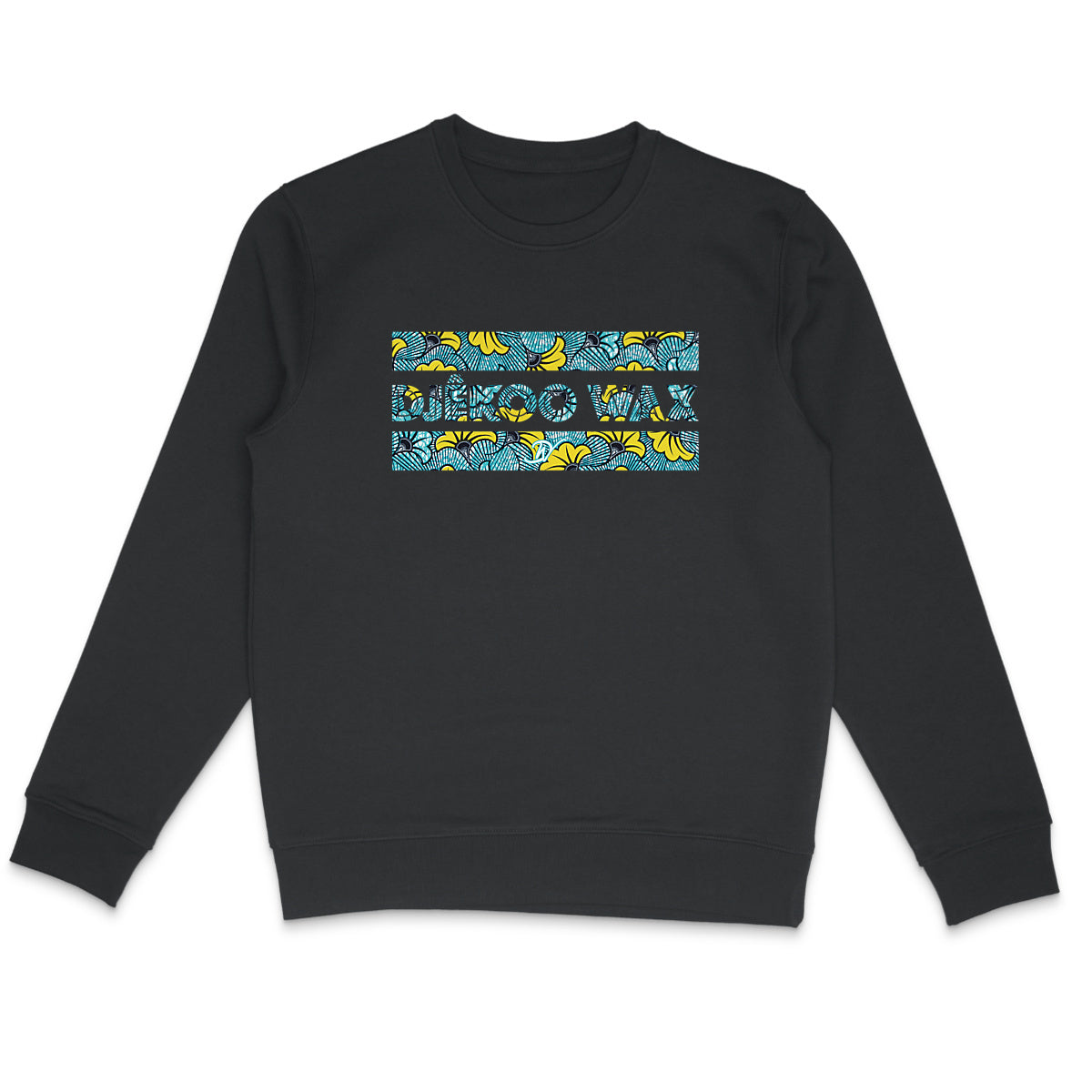Vue produit Sweat-shirt Noir Unisexe - Djêkoo Wax