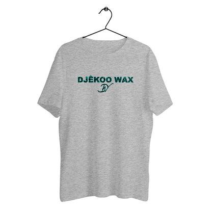 T-shirt bio unisexe gris avec motif Bogolan vert et noir