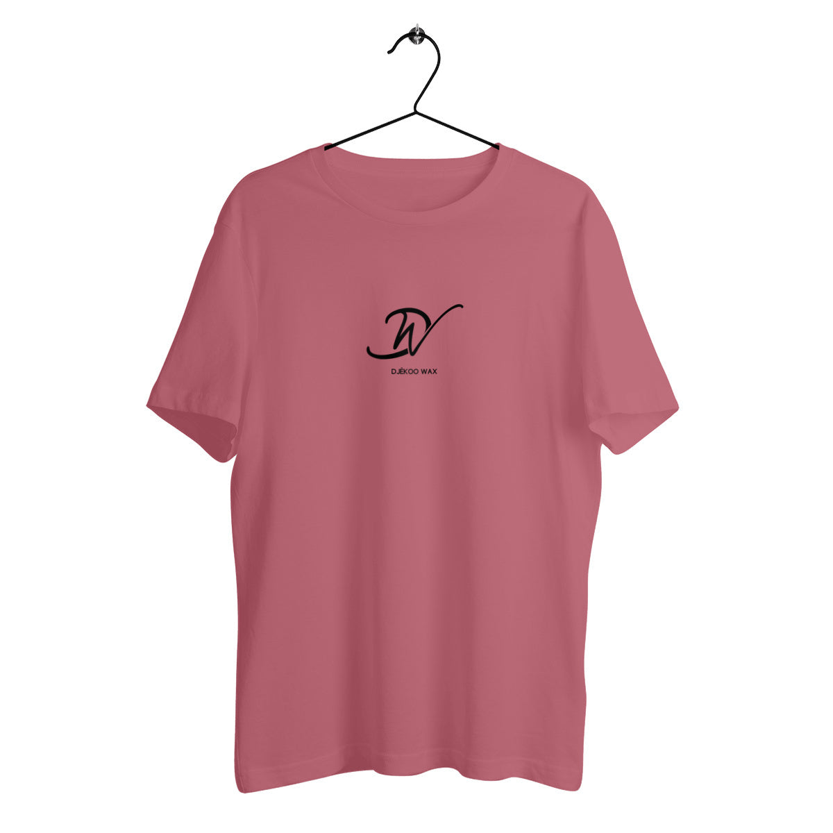 T-shirt unisexe rose en coton bio GOTS avec logo Djêkoo Wax